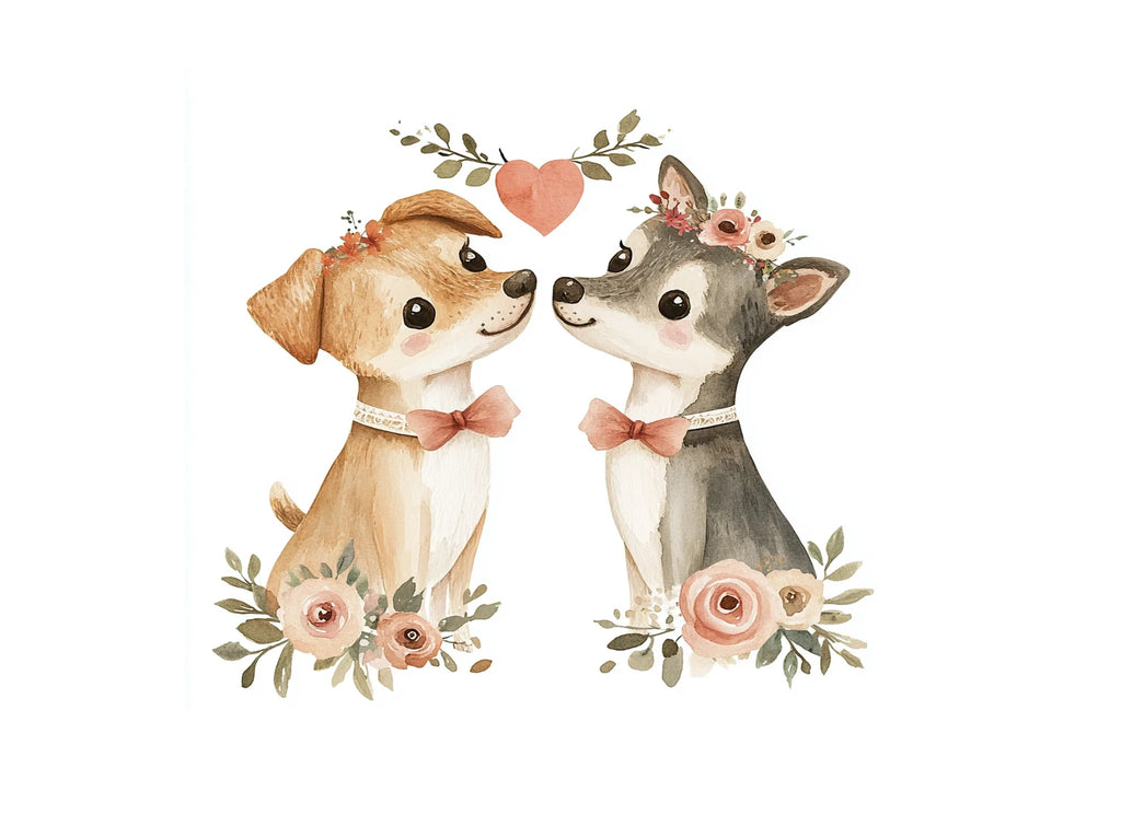 Adorable Dog Couples Clipart Bundle