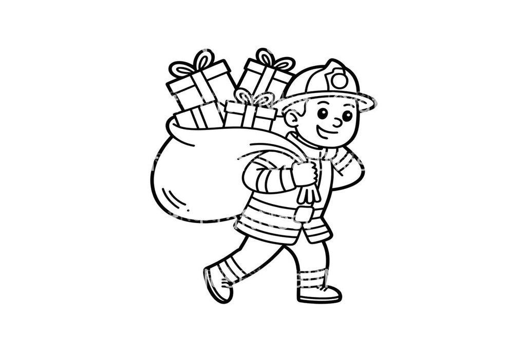 Firefighter Santa Christmas Coloring Books