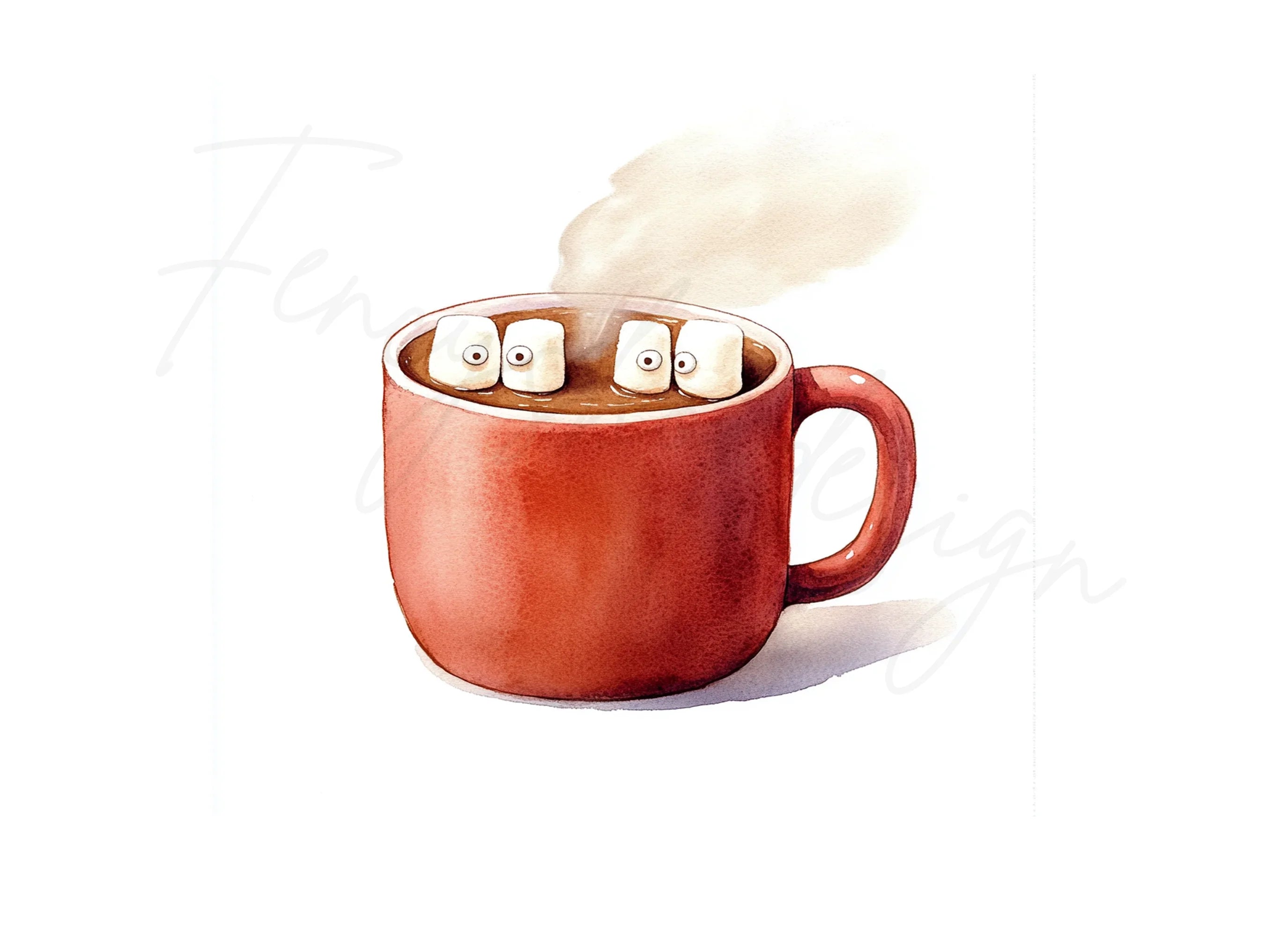Cute Hot Chocolate Mugs Clipart Bundle
