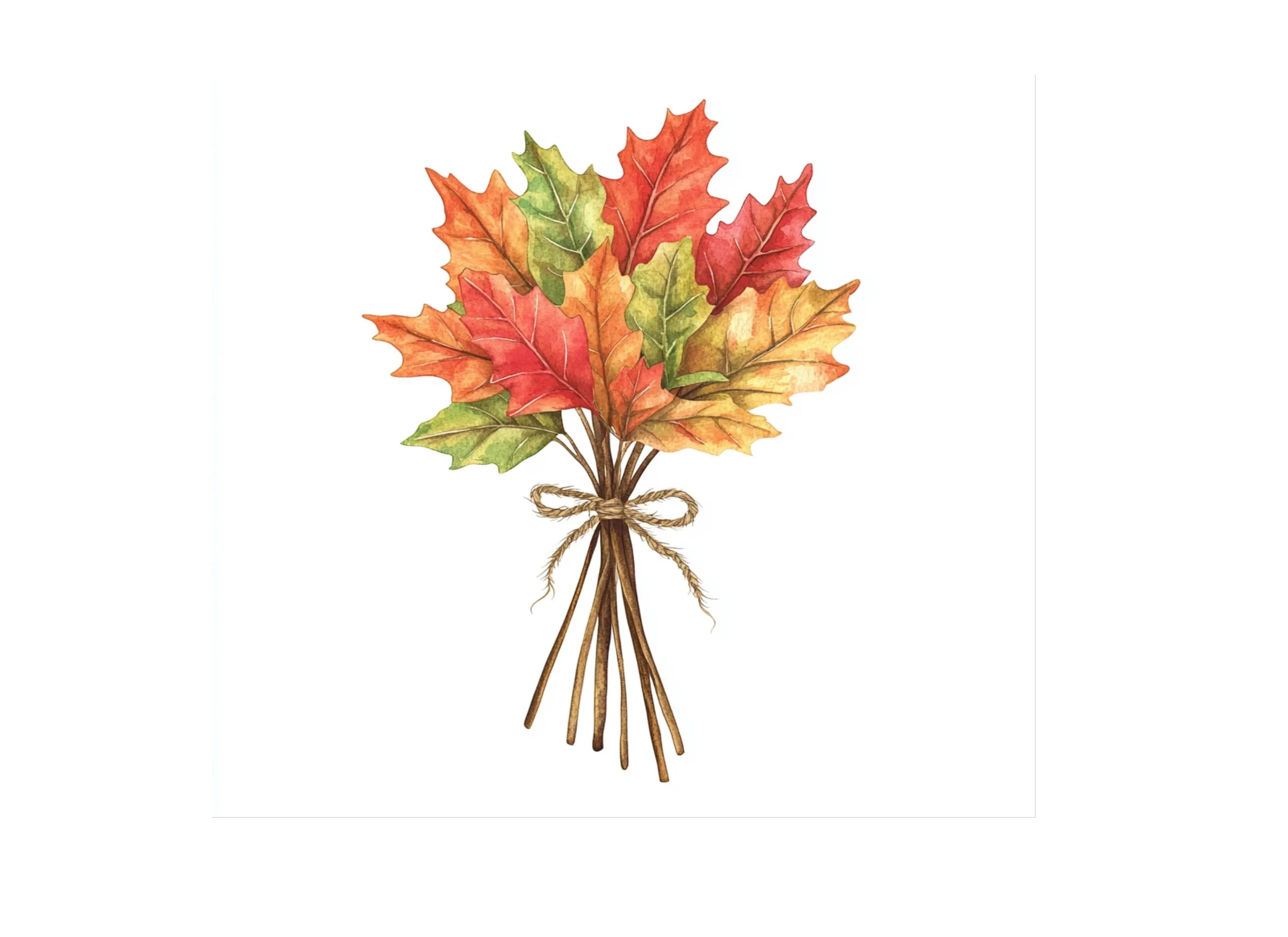 Autumn Maple Leaf Bouquets Clipart Bundle