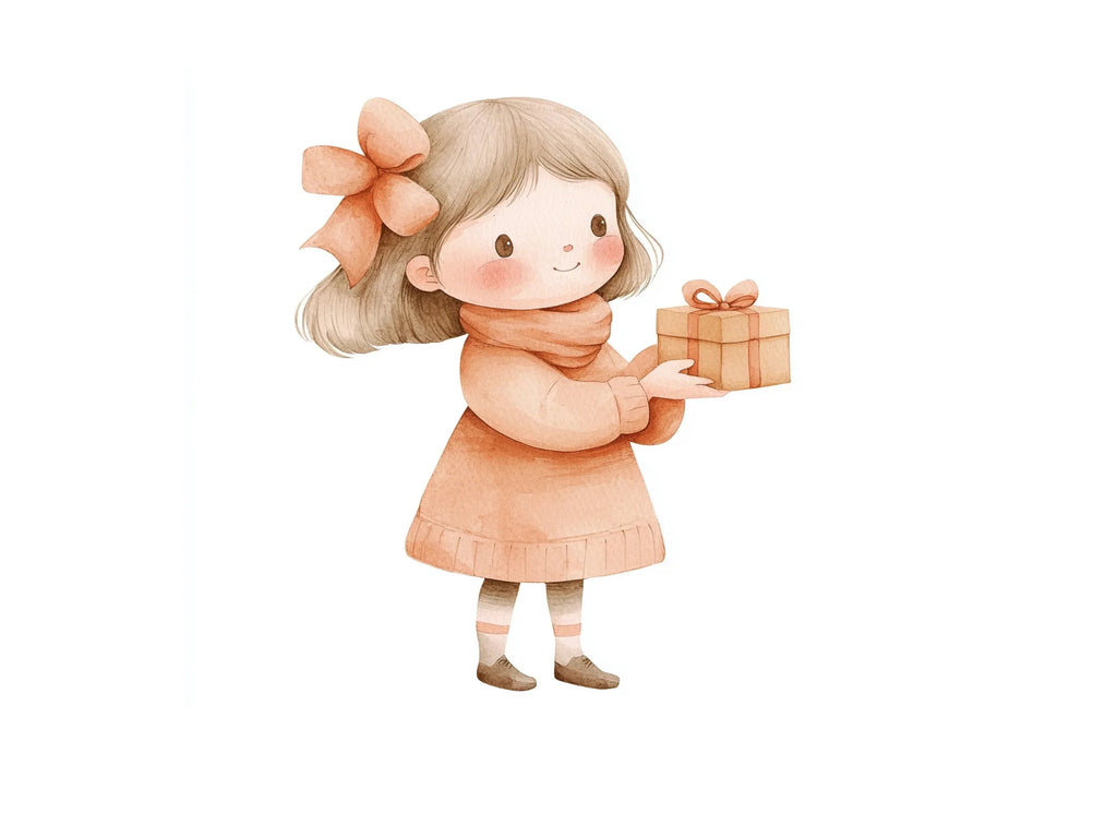 Cute Girls with Gifts Clipart Bundle