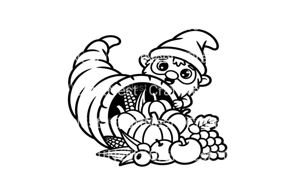 Thanksgiving Gnomes Cornucopia Coloring Books