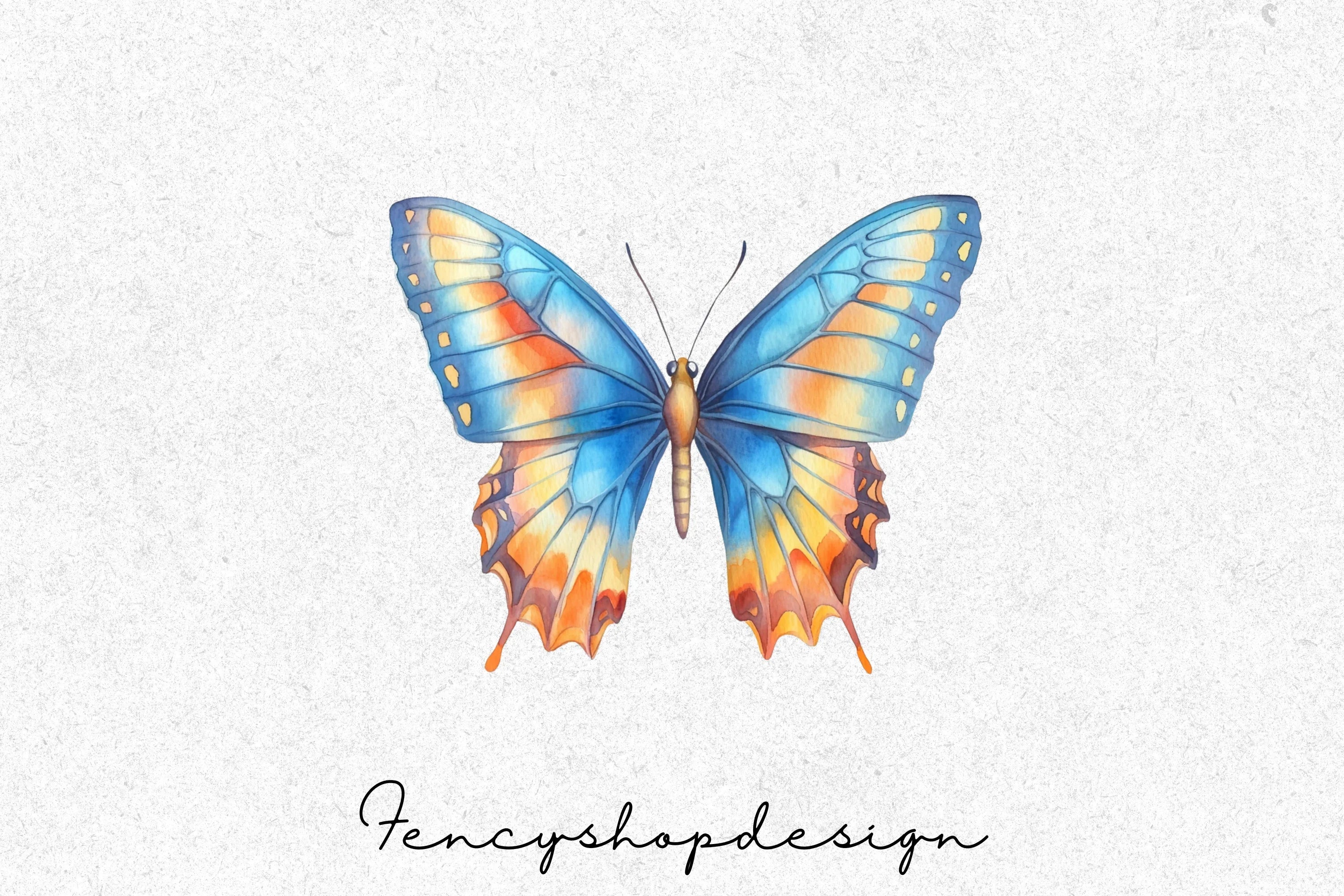 Vibrant Butterflies Clipart Bundle