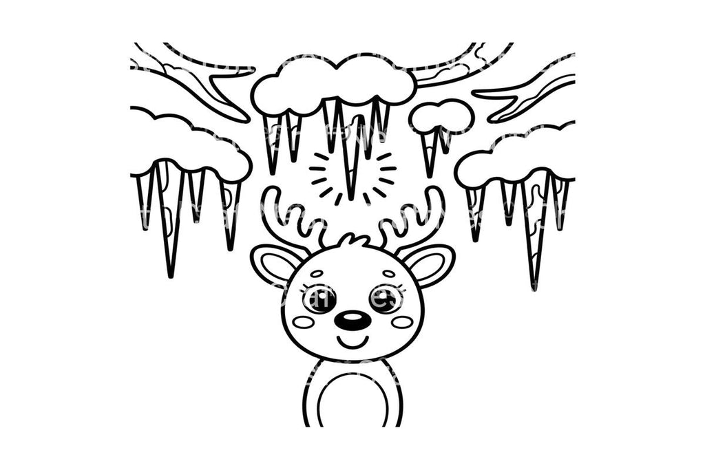 Adorable Reindeer Winter Coloring Books