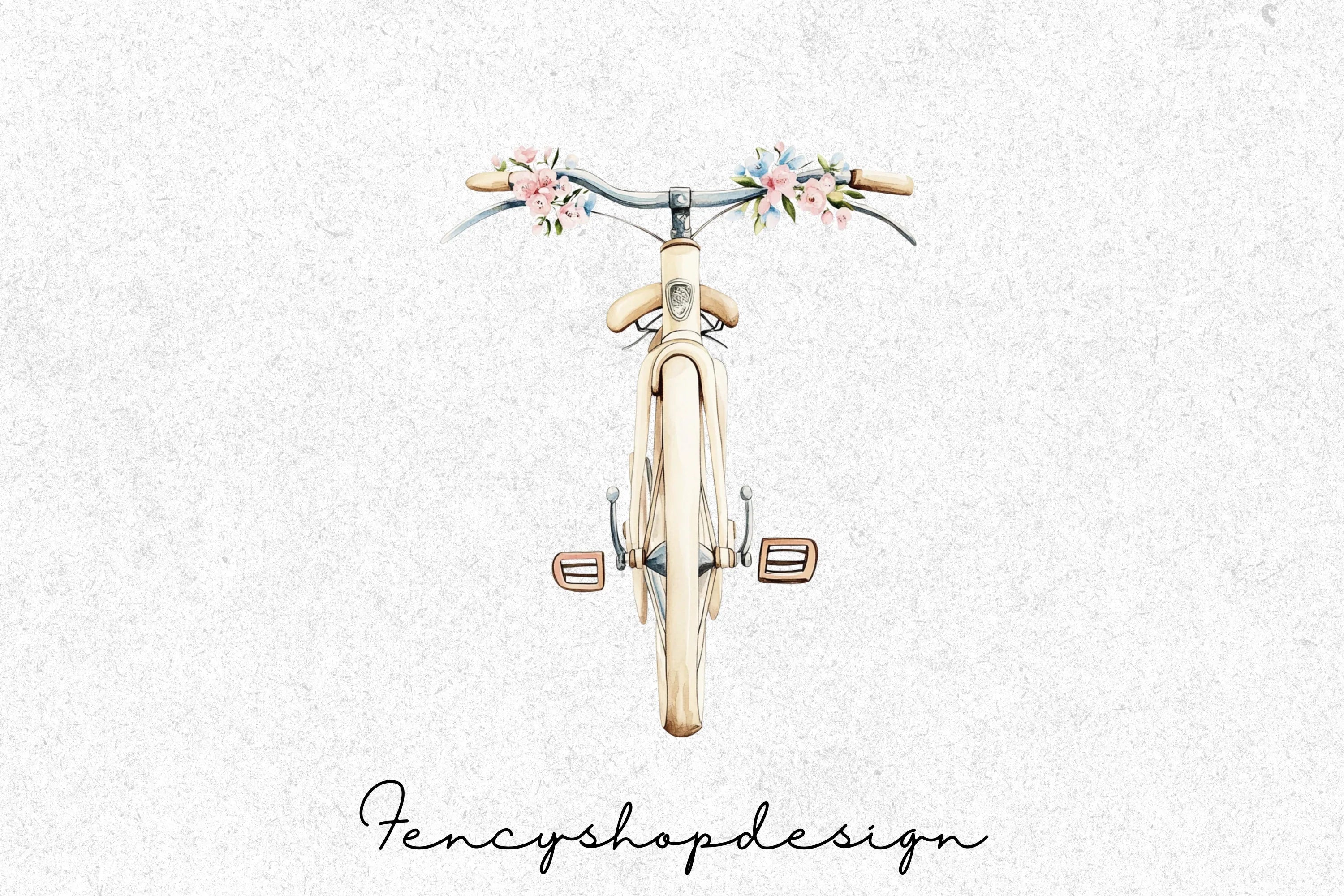 Vintage Bicycle Top View Clipart Bundle