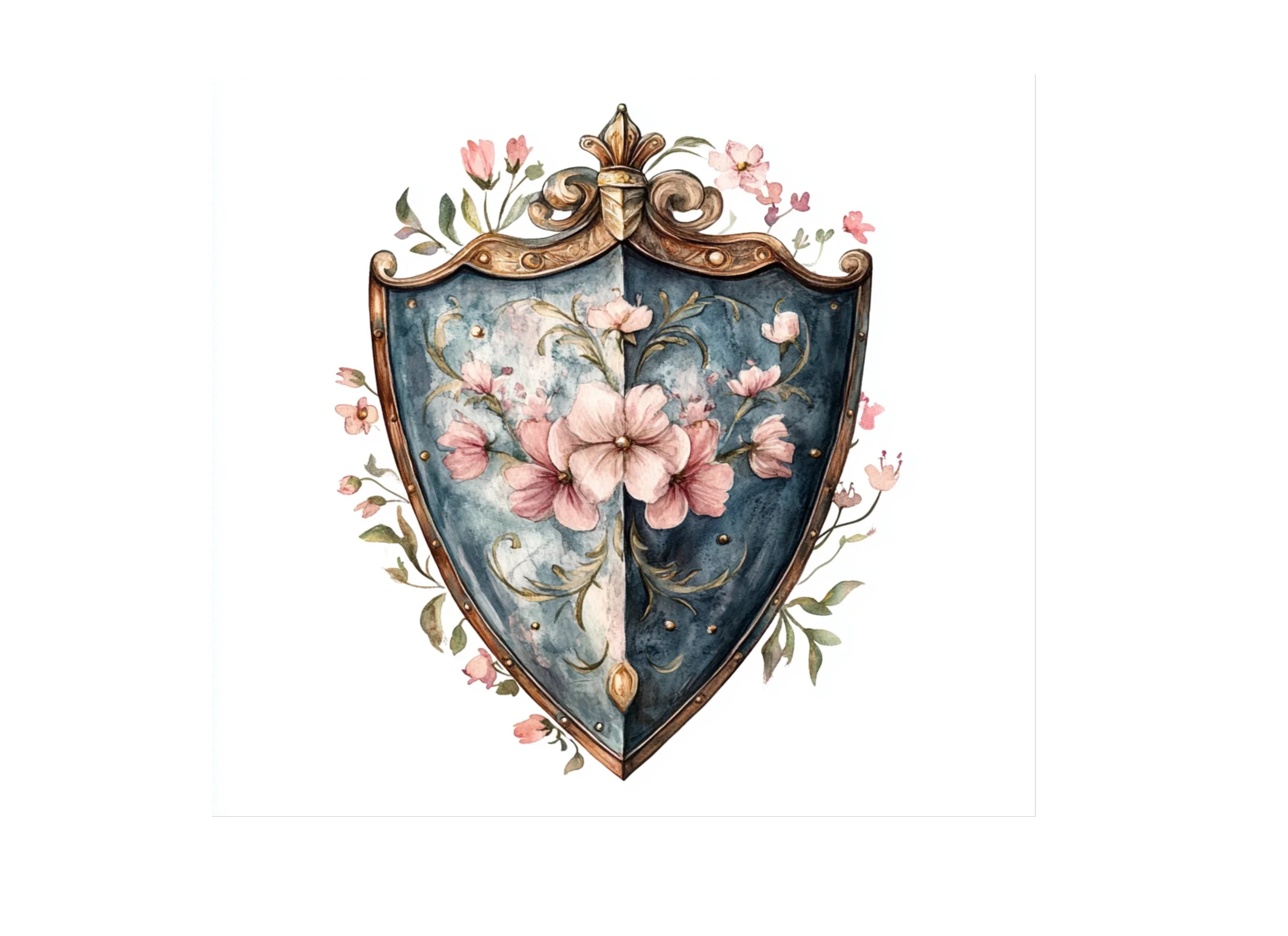 Floral Shield Clipart Bundle