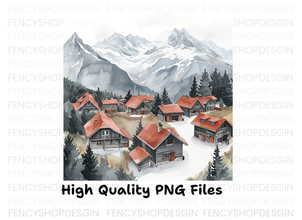 Alpine Village Clipart Bundle
