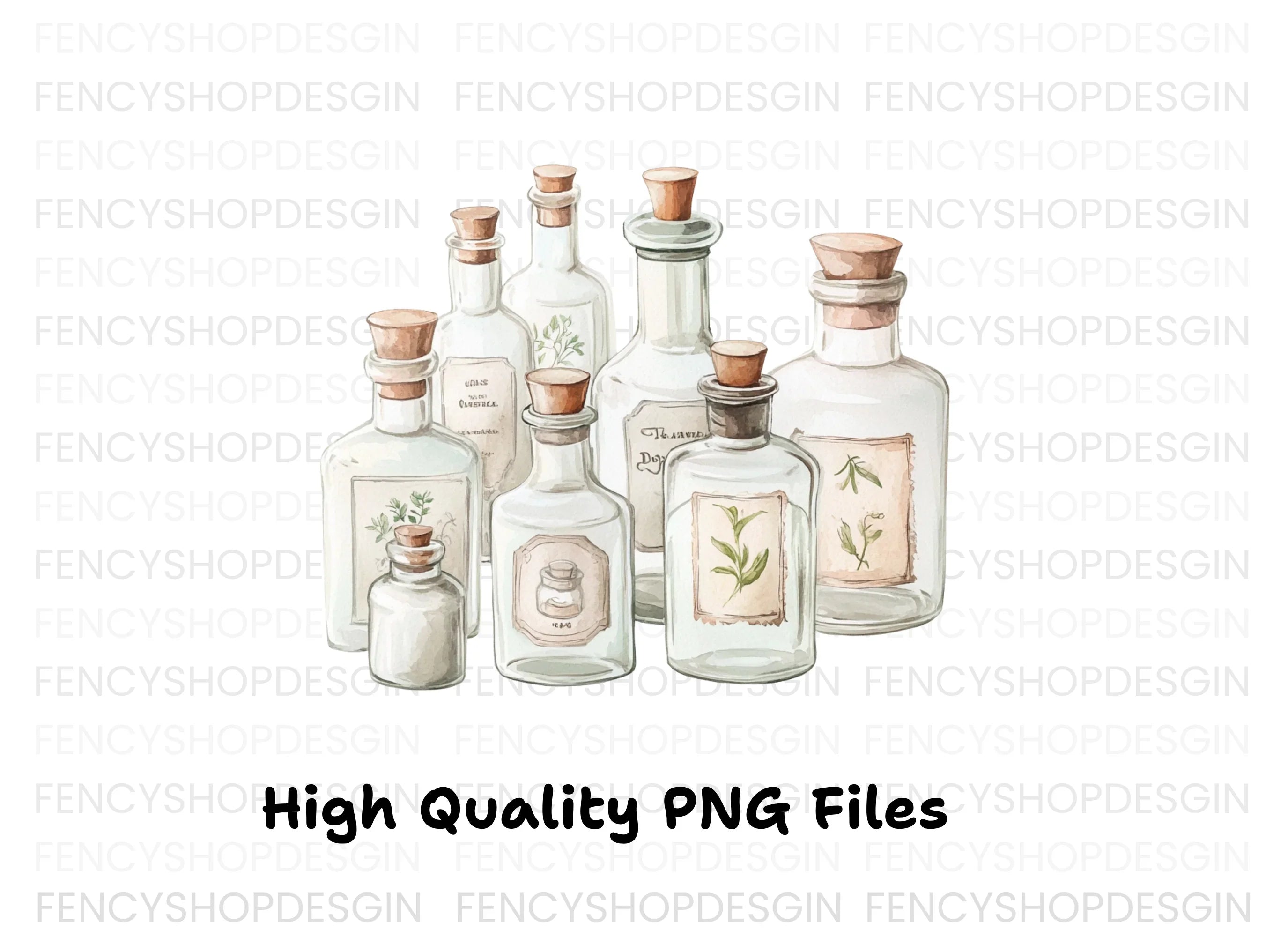 Apothecary Bottles Clipart Bundle