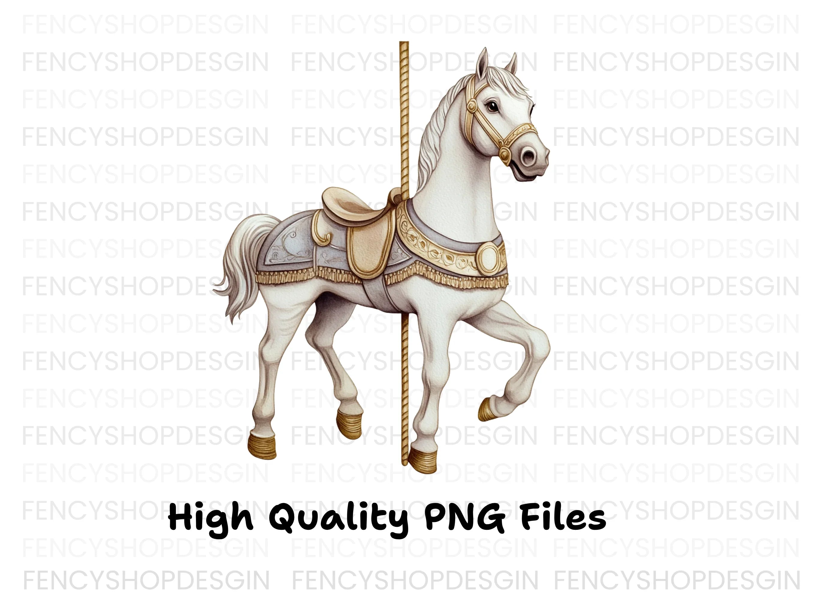 Carousel Horses Clipart Bundle