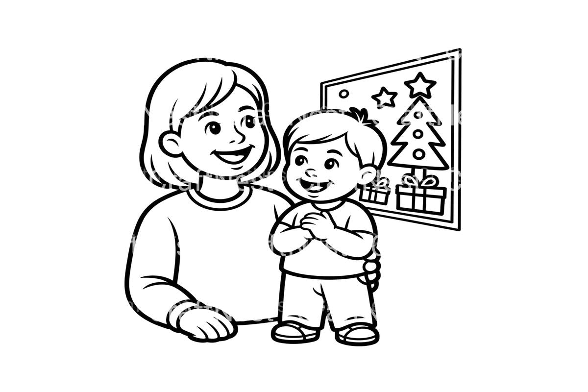 Family Christmas Joy Coloring Books