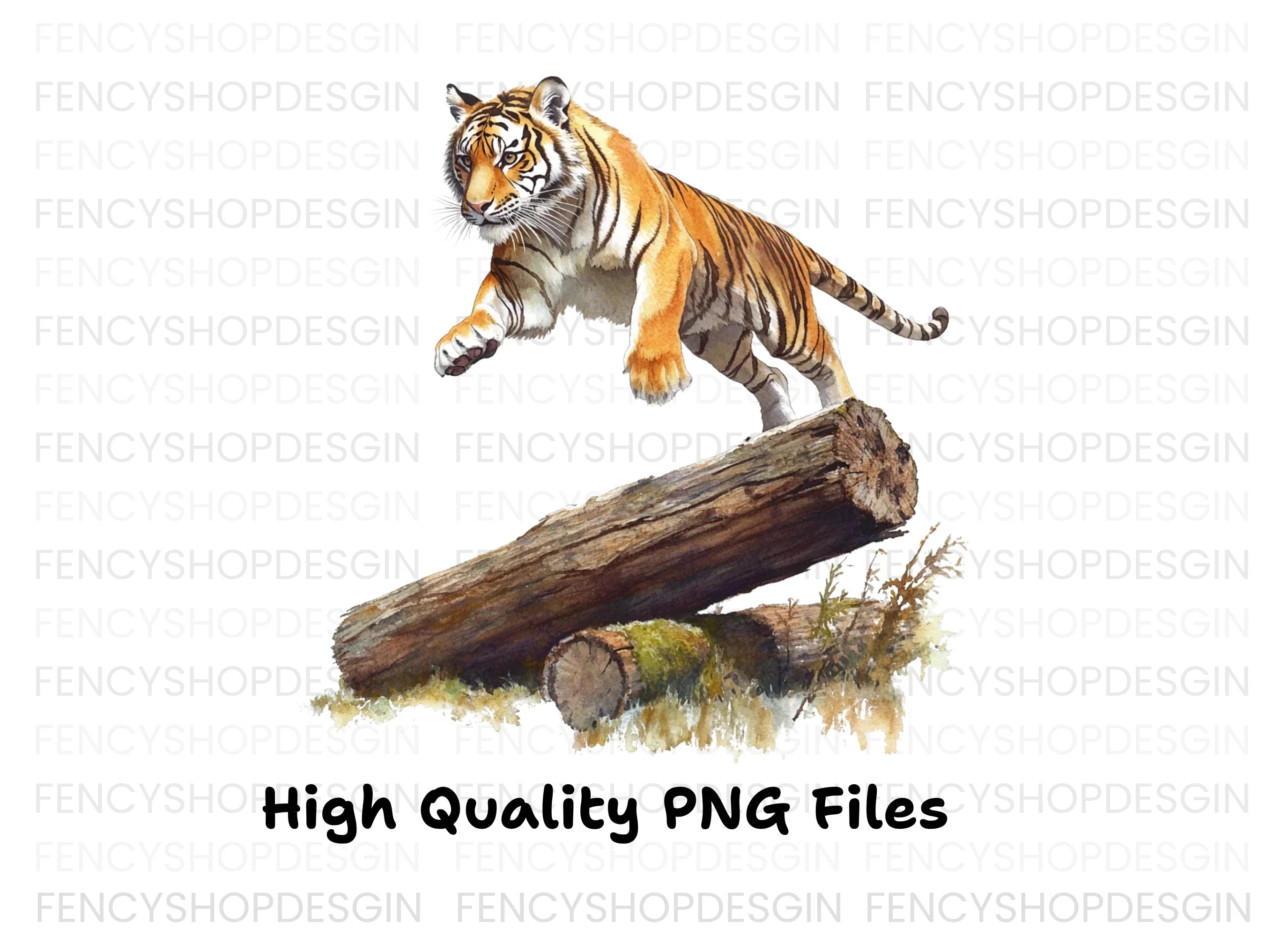 Dynamic Tiger Leap Clipart Bundle