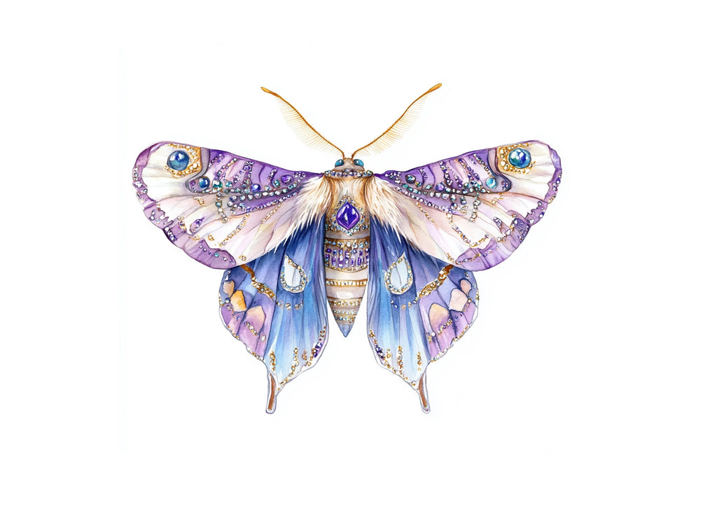Jeweled Moth Clipart Bundle