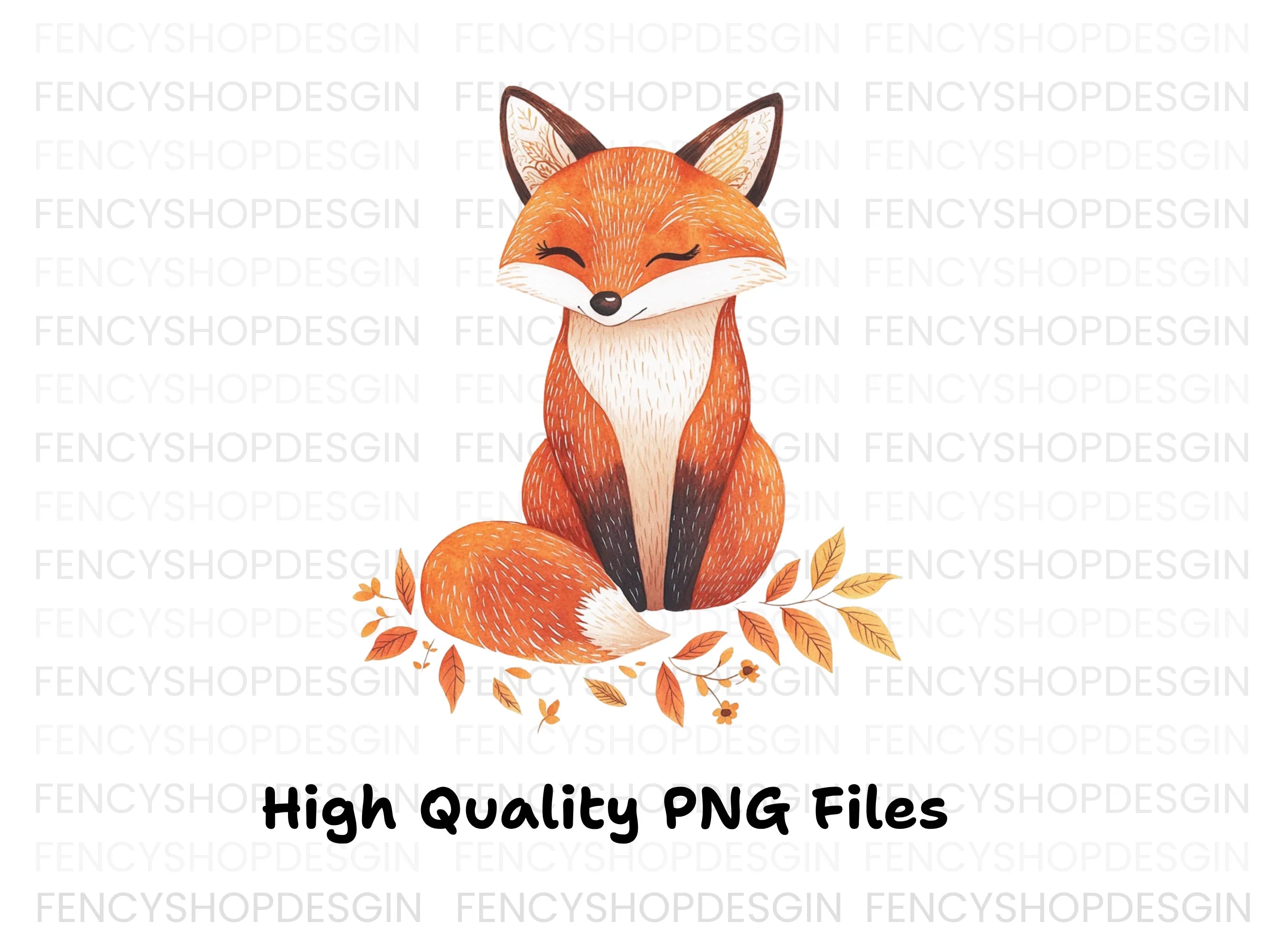 Cute Woodland Fox Clipart Bundle