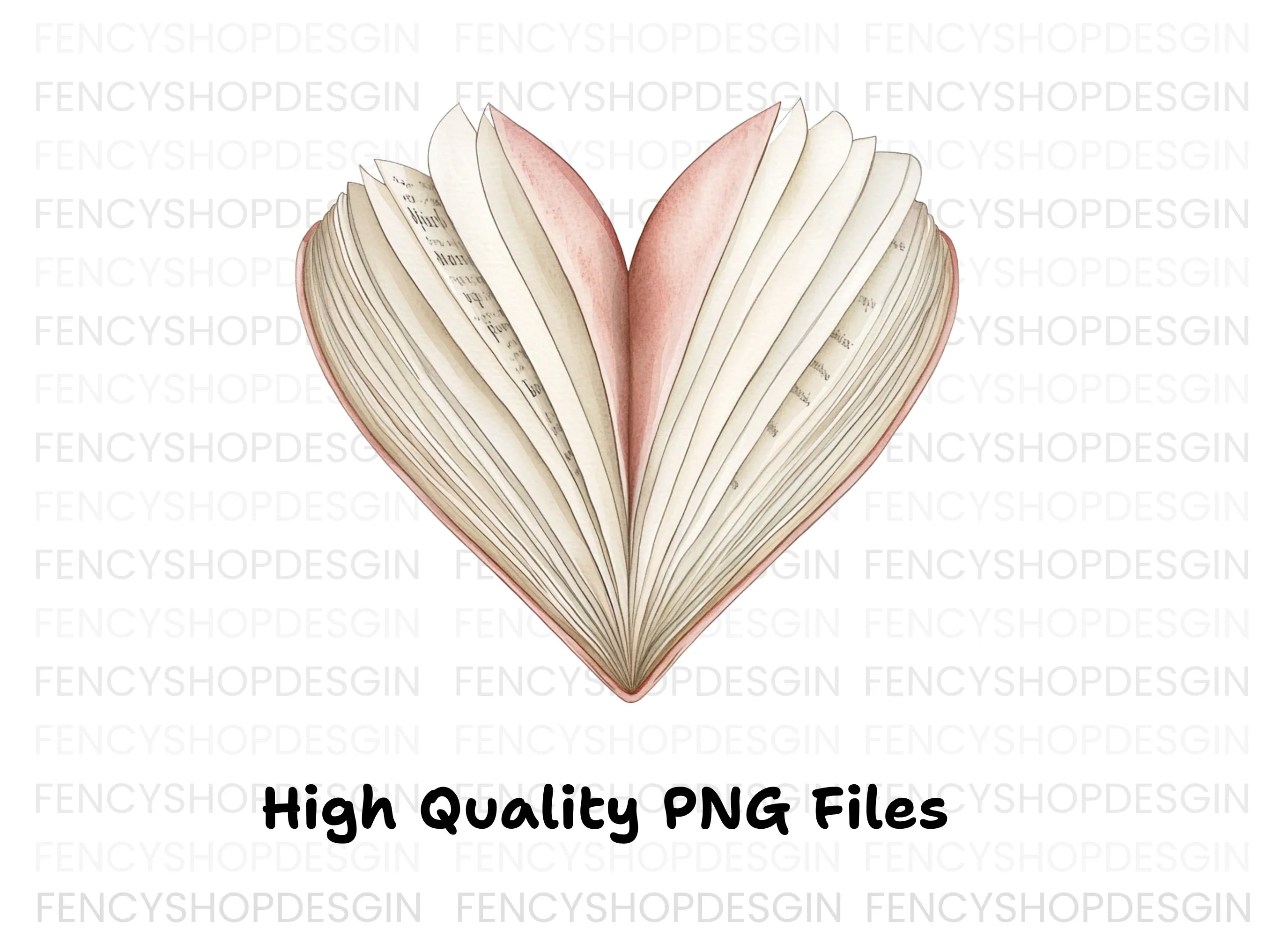 Open Heart Book Clipart Bundle
