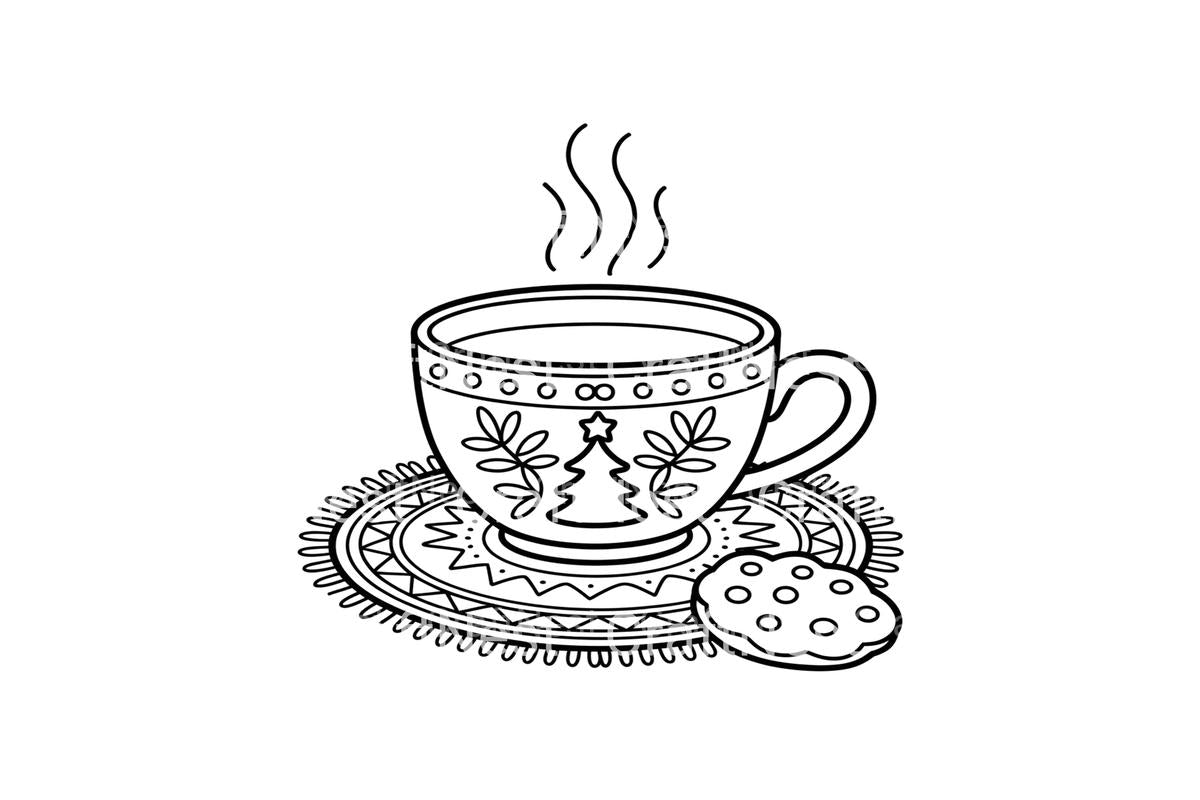 Christmas Coloring Books and Hot DrinksPlanner Coloring Books