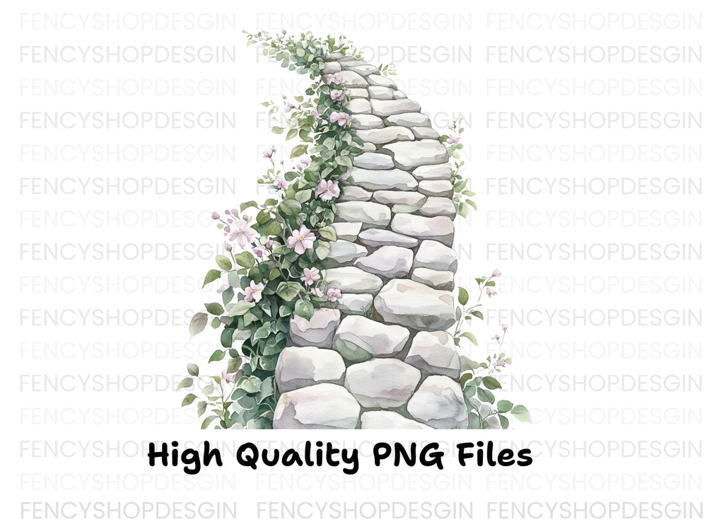 Curved Stone Path Clipart Bundle