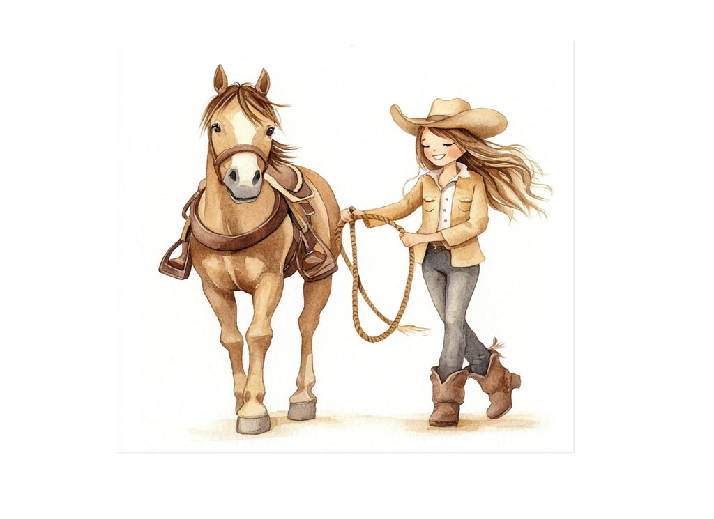 Cowgirl and Horse Clipart Bundle