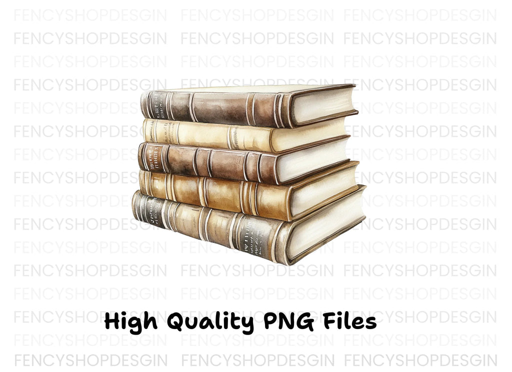 Vintage Book Stacks Clipart Bundle