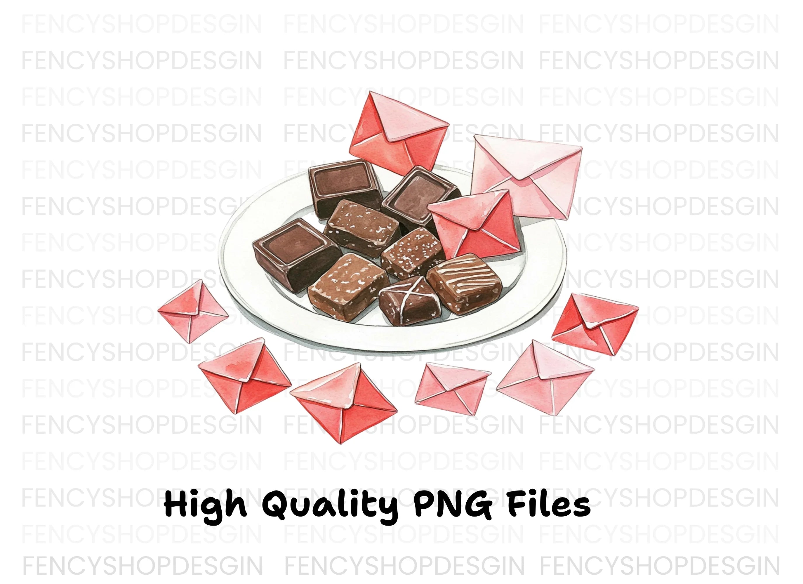 Chocolates and Love Notes Clipart Bundle