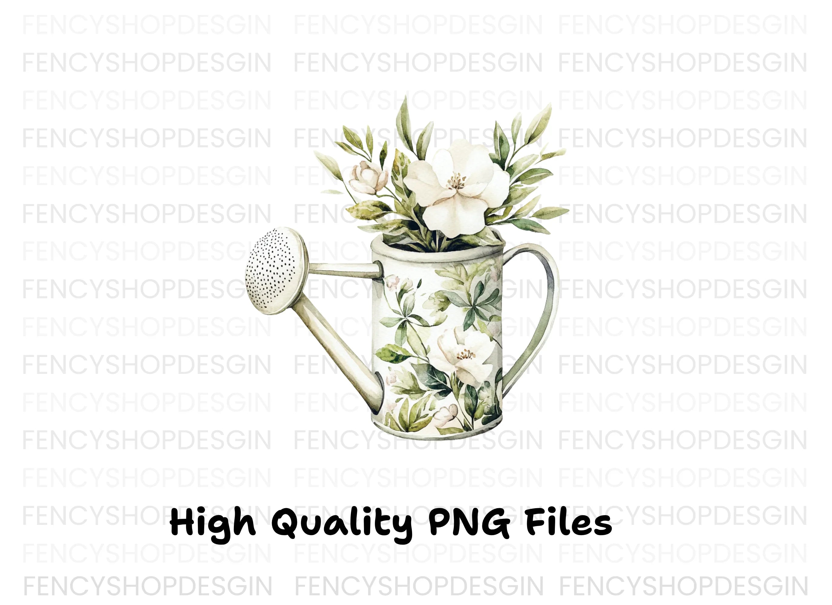 Floral Watering Can Clipart Bundle