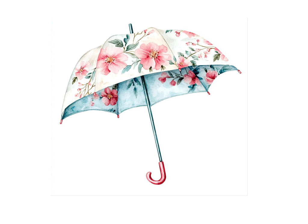 Floral Umbrellas Clipart Bundle