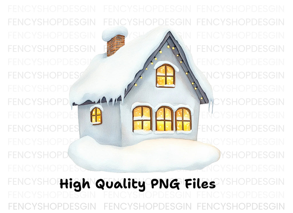 Winter Houses Clipart Bundle