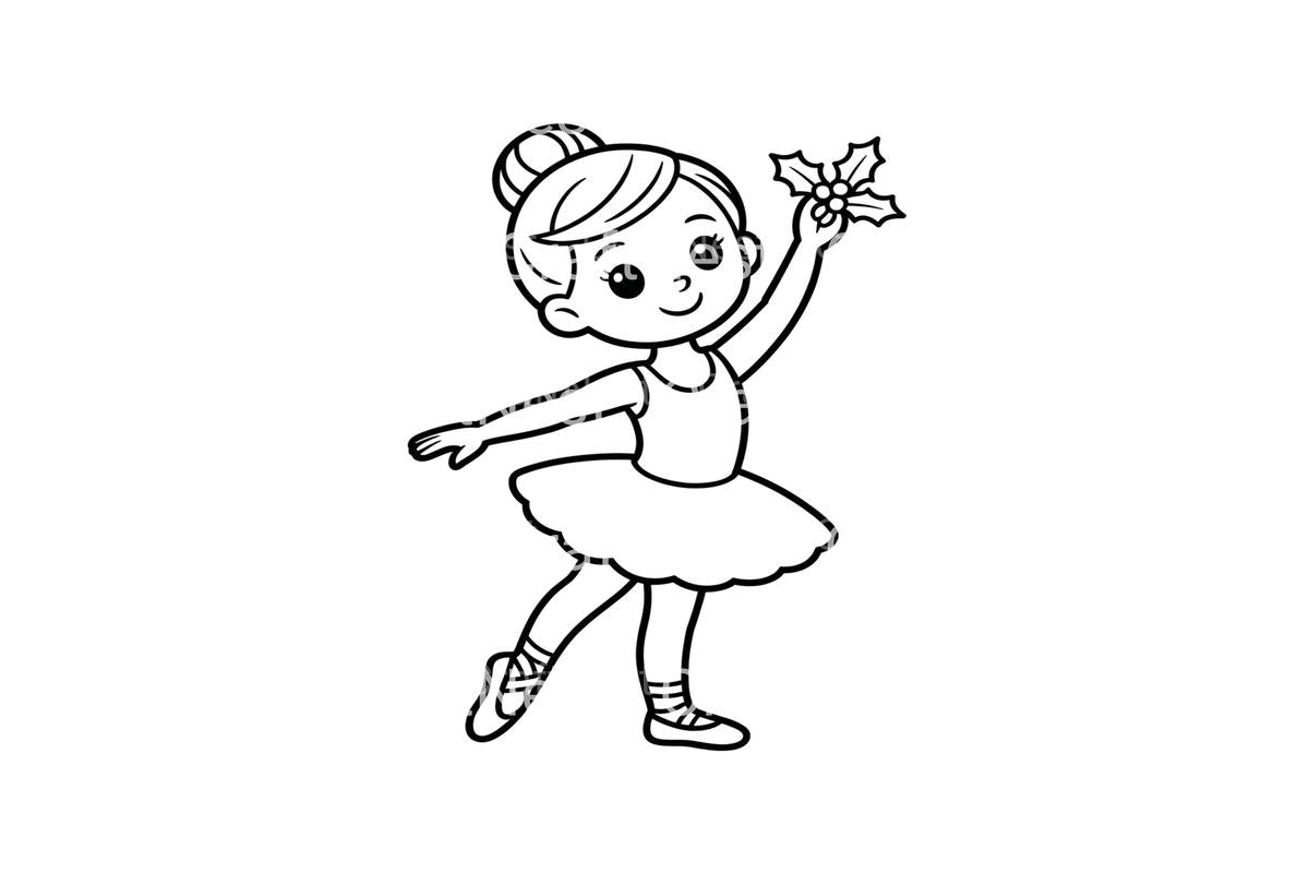 Cute Ballerina Christmas Coloring Books