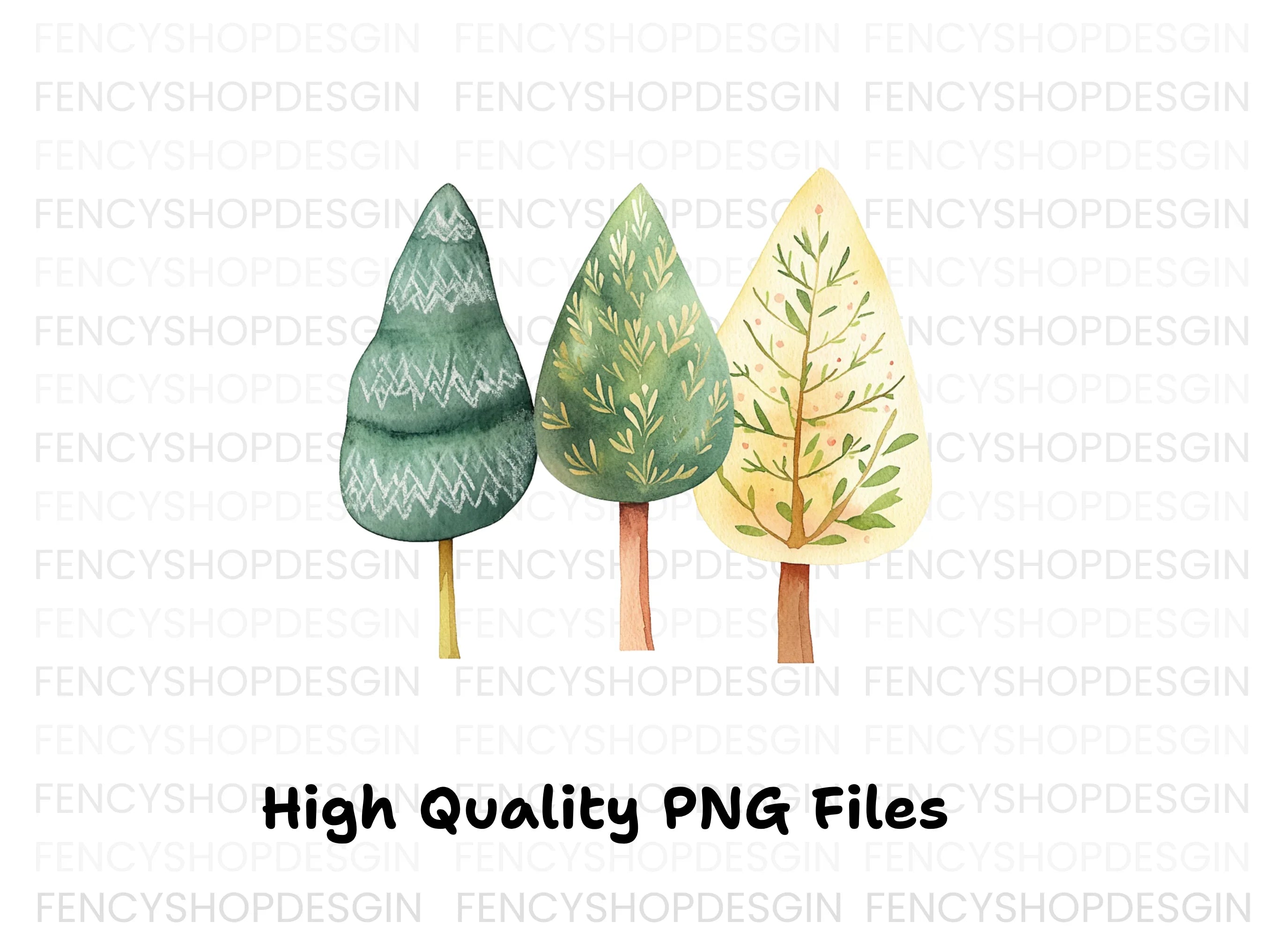 Decorative Tree Clipart Bundle