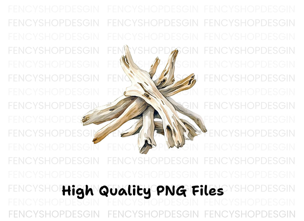 Driftwood Stack Clipart Bundle