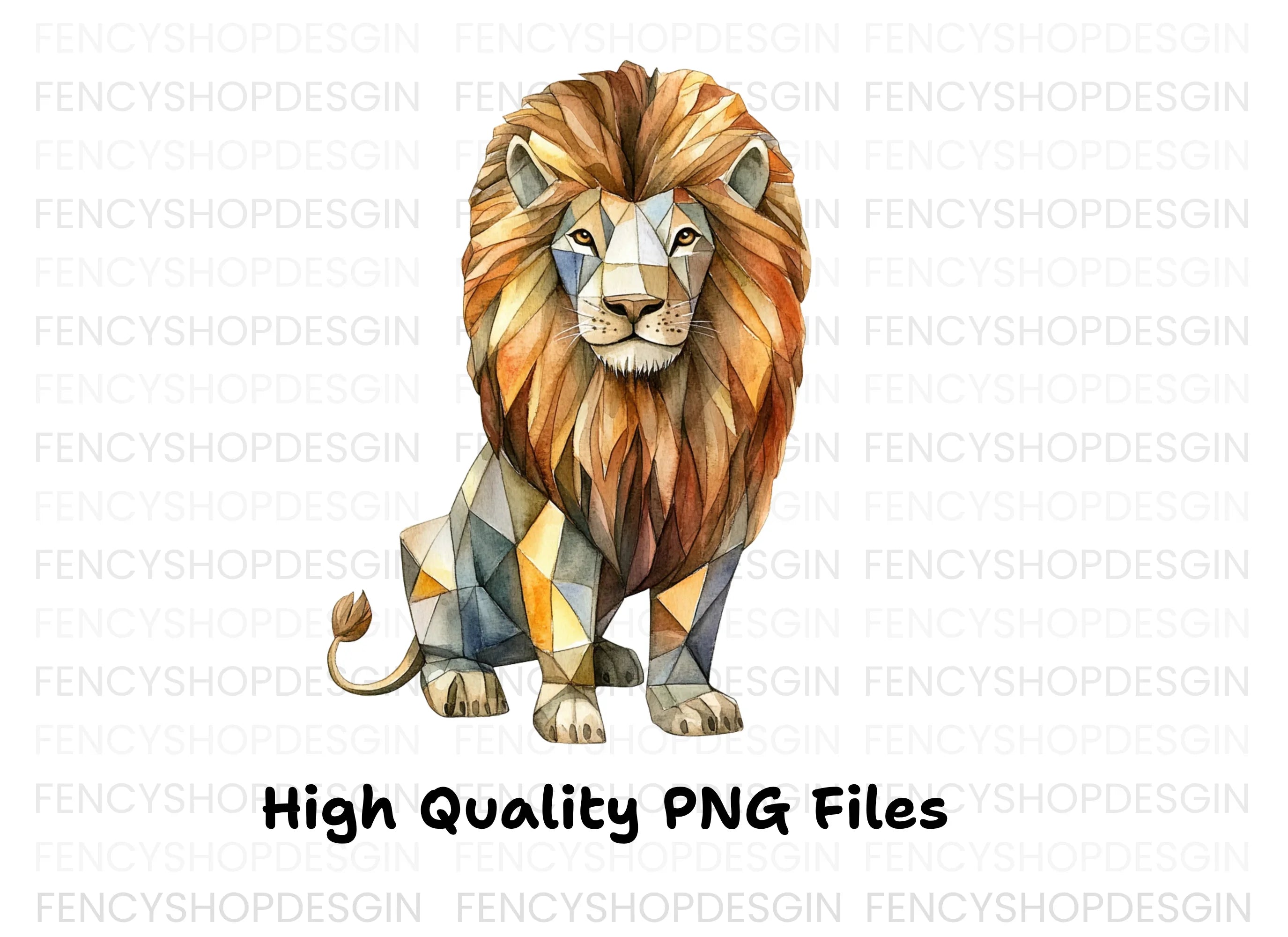 Geometric Lion Clipart Bundle