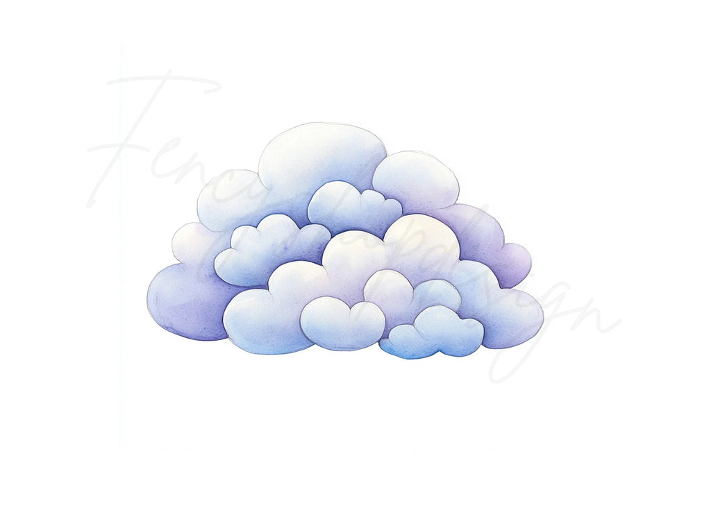 Pastel Clouds Clipart Bundle