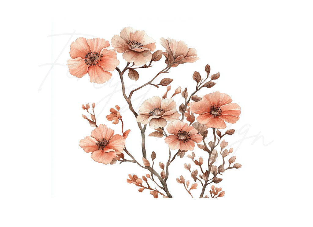 Boho Flower Clipart Bundle