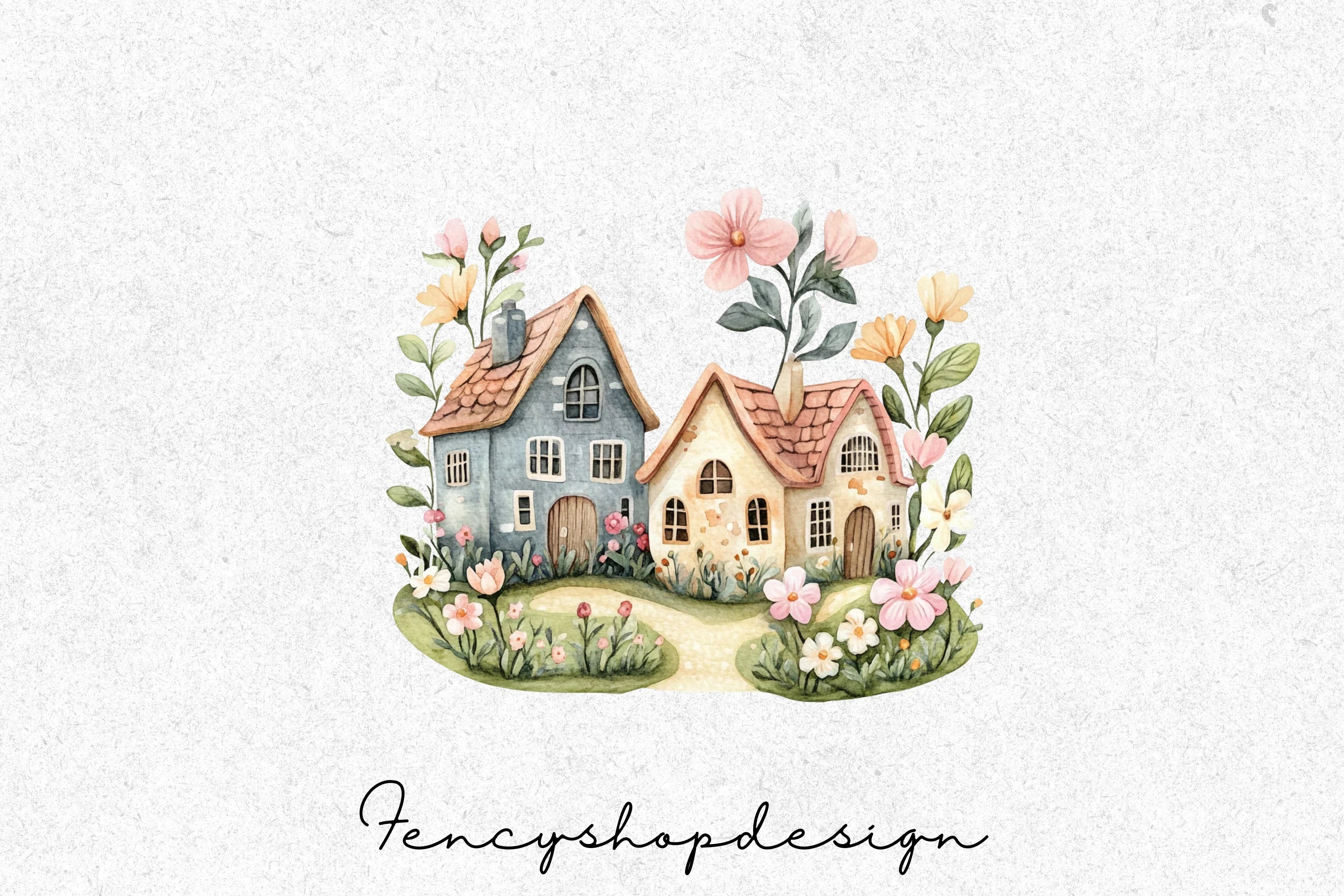 Whimsical Fantasy Houses Clipart Bundle