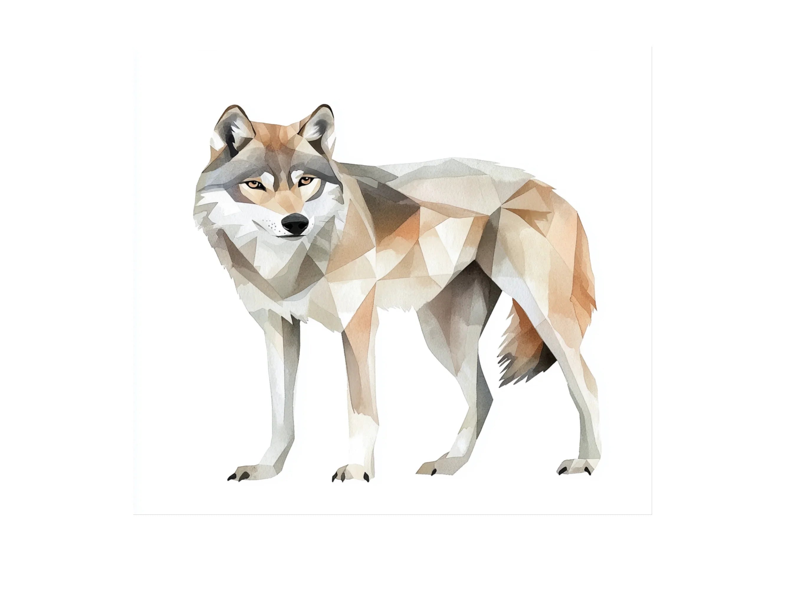 Geometric Wolf Clipart Bundle