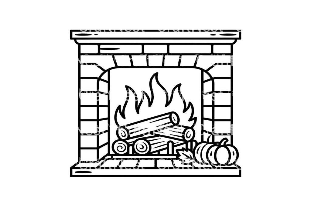 Warm Fireplace Coloring Books