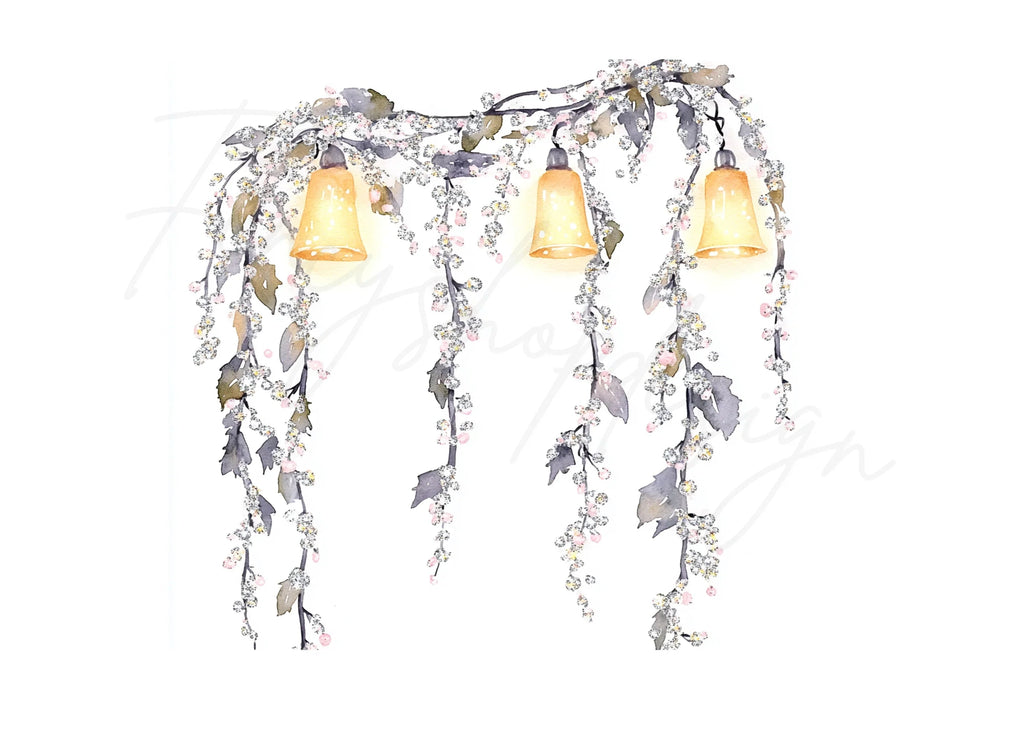 Sparkling Garland Lights Clipart Bundle
