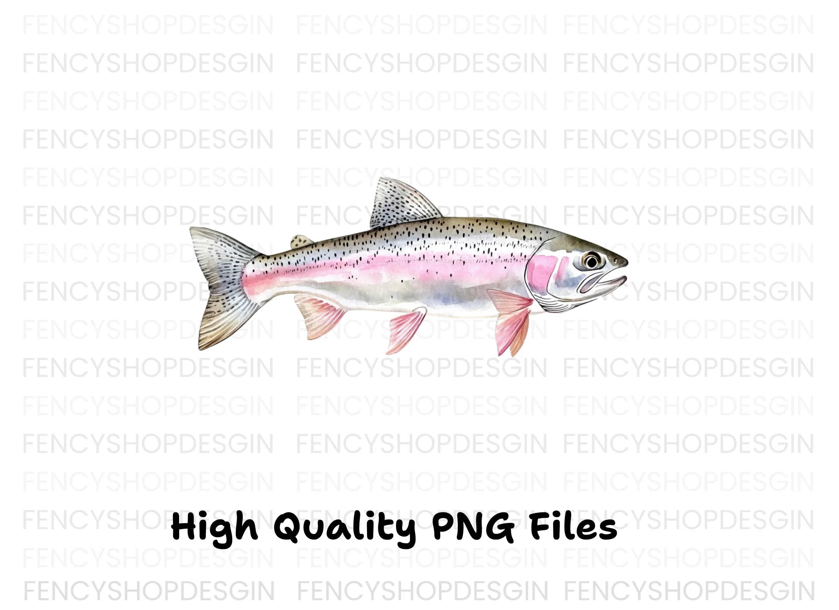 Rainbow Trout Fish Clipart Bundle