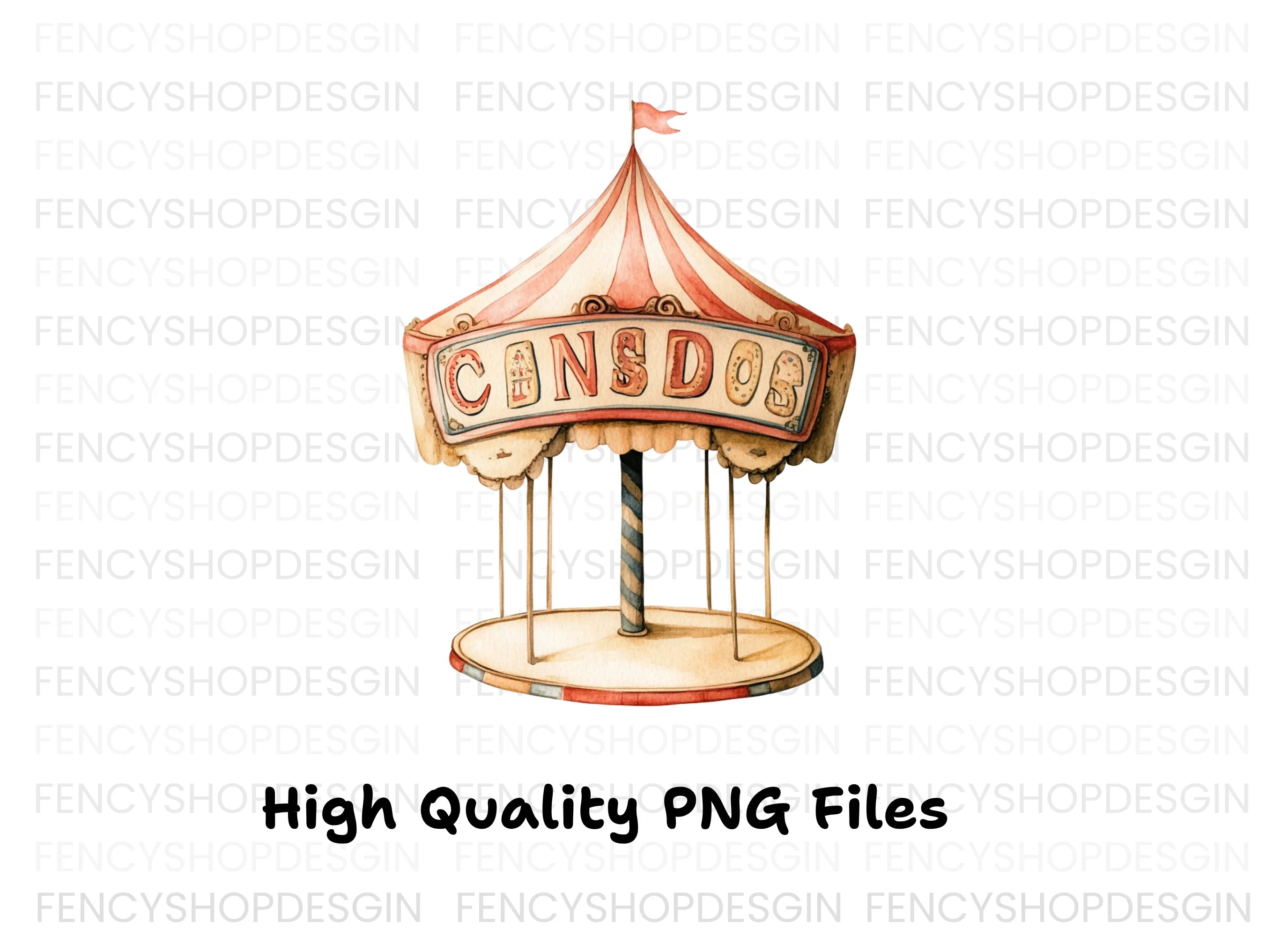 Vintage Circus Carousel Clipart Bundle