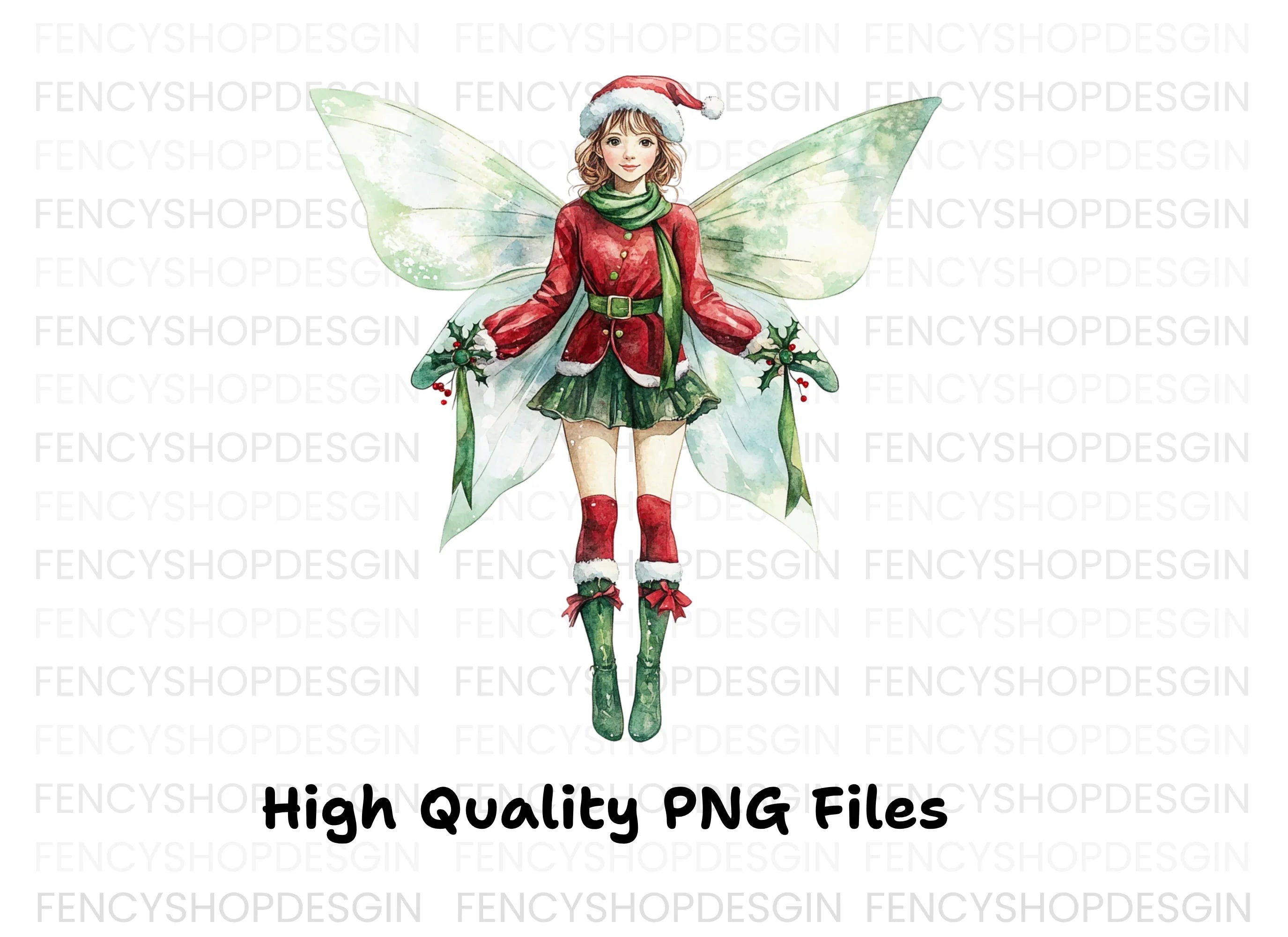 Festive Christmas Fairy Clipart Bundle