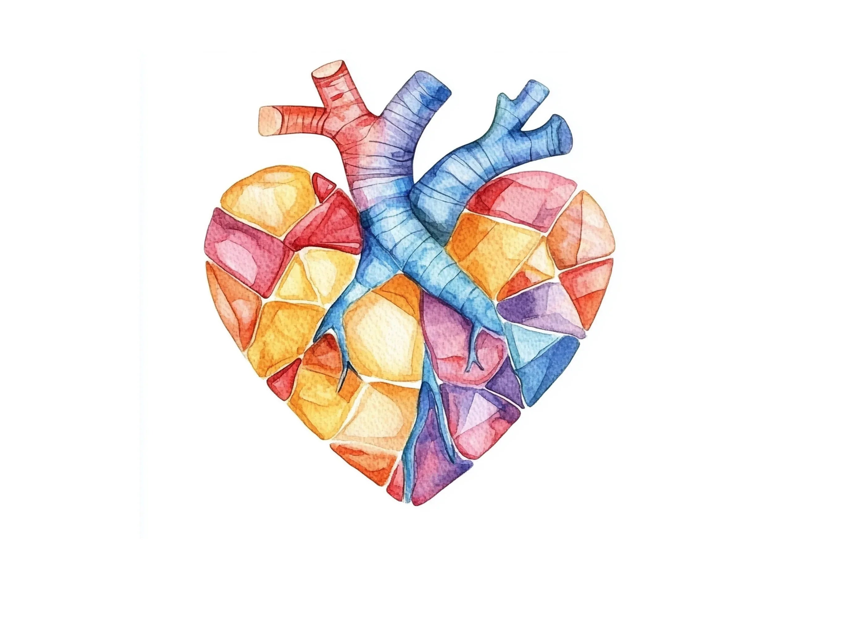 Geometric Human Heart Clipart Bundle
