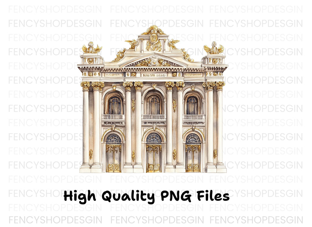 Baroque Neoclassical Building Clipart Bundle