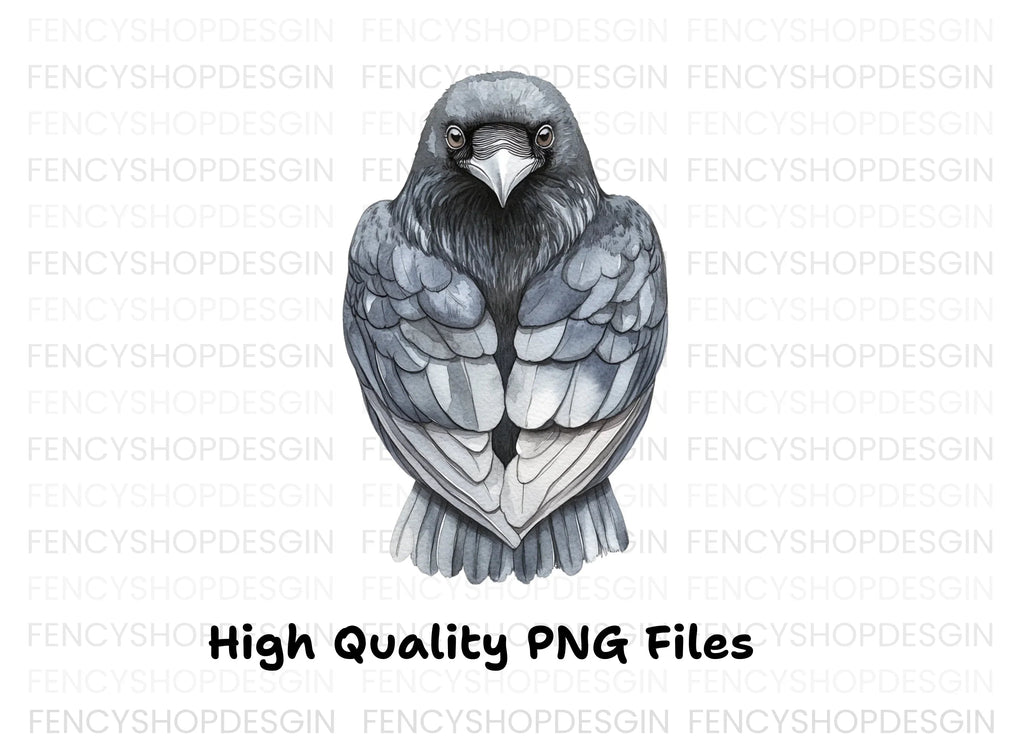 Front Facing Crow Clipart Bundle