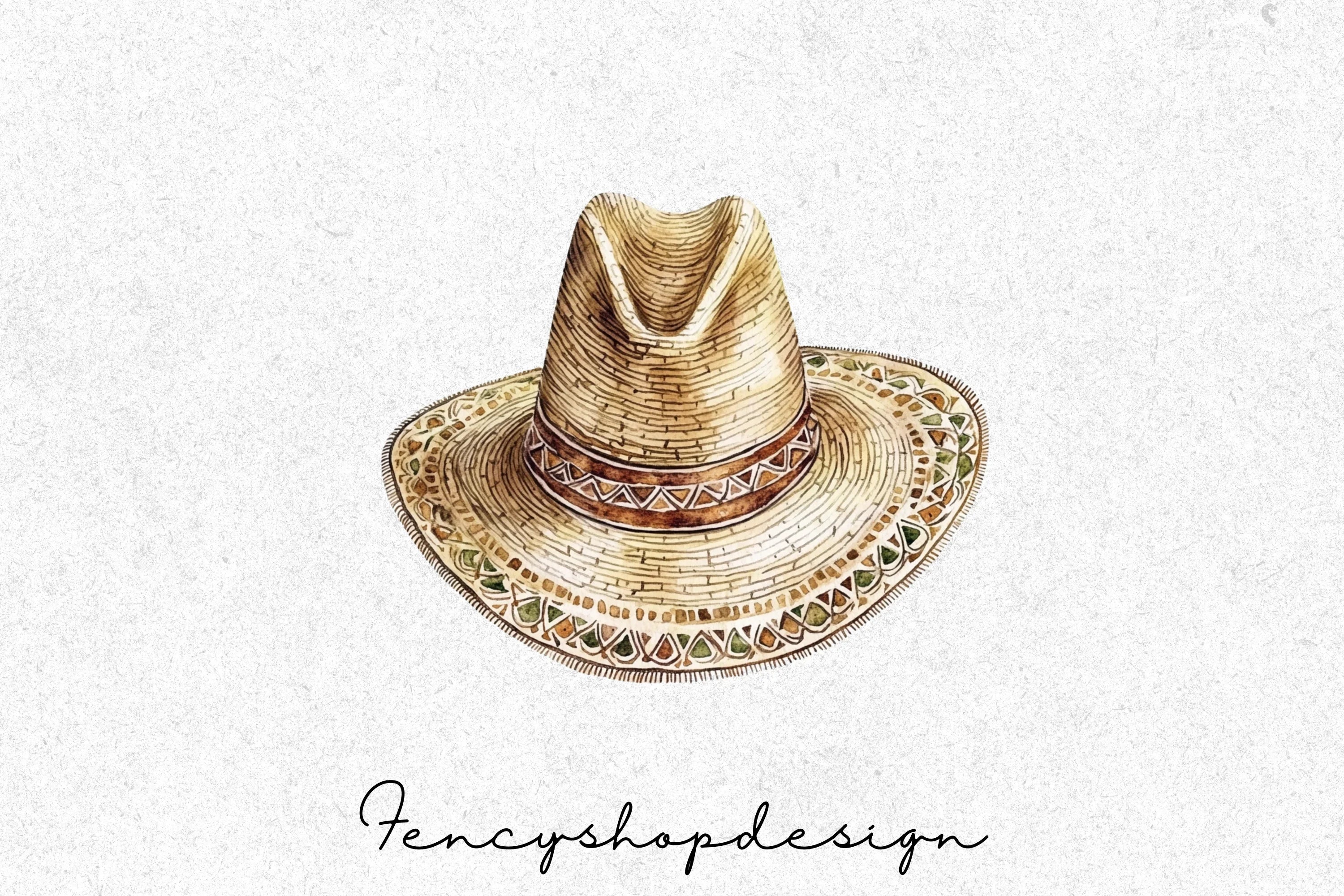 Boho Cowboy Hats Clipart Bundle