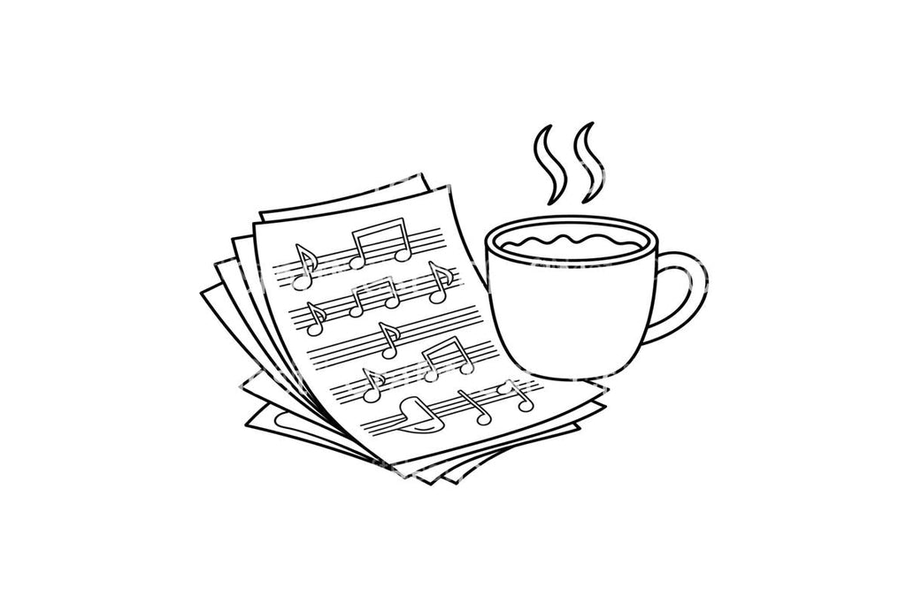 Hot Cocoa Music Notes Coloring Books