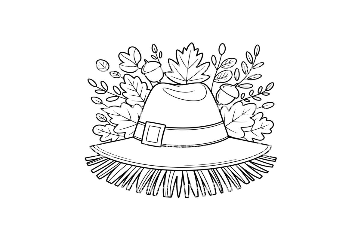 Thanksgiving Pilgrim Hat Coloring Books