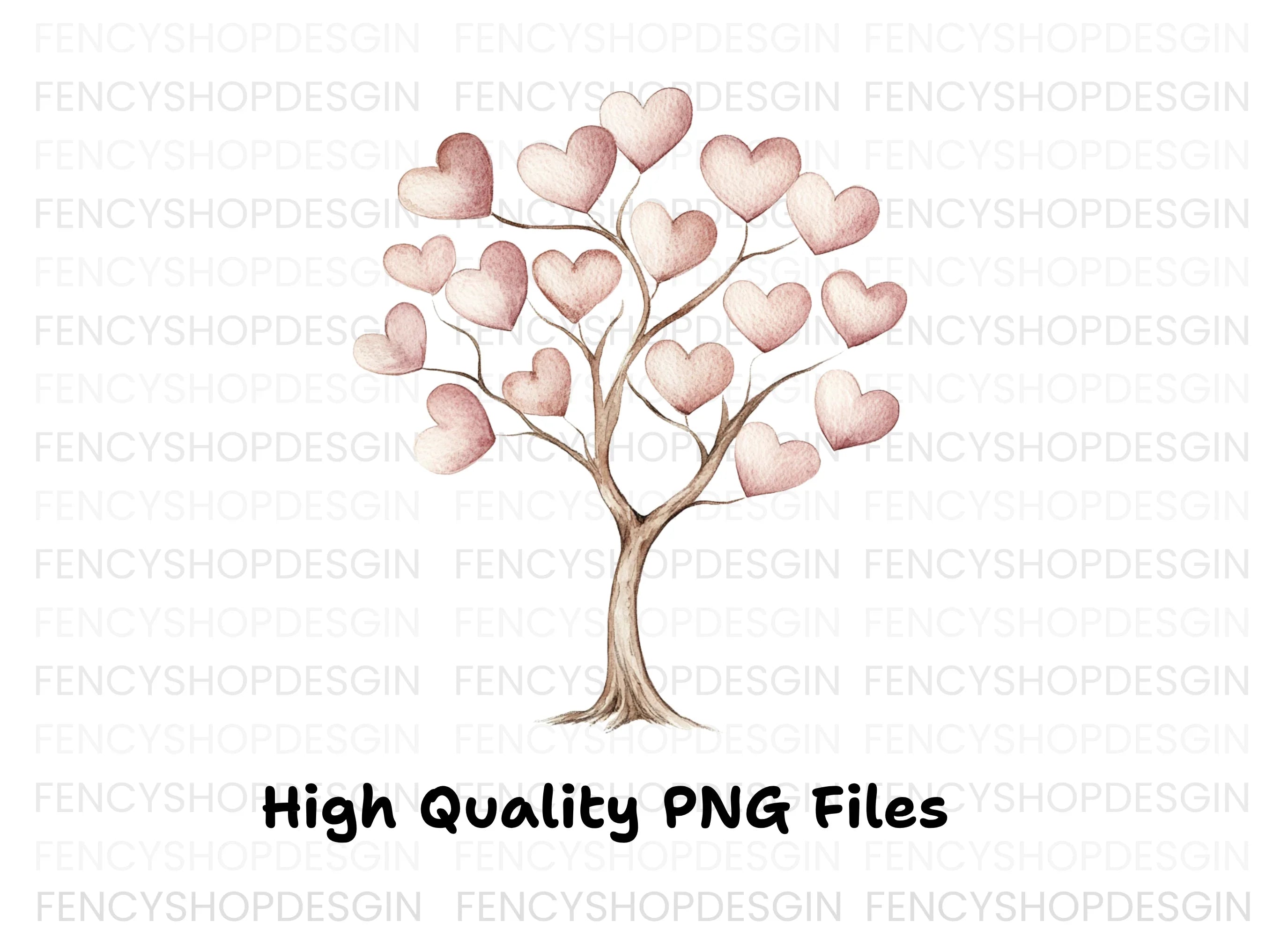 Heart Trees Clipart Bundle