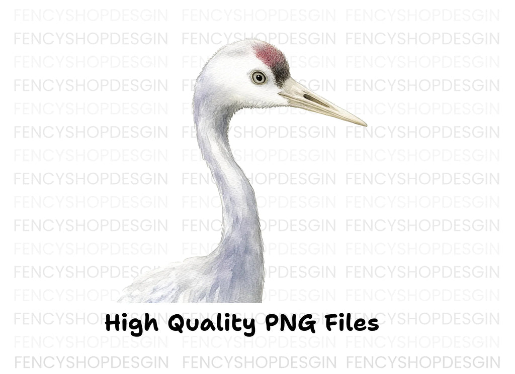 Elegant Crane Heads Clipart Bundle