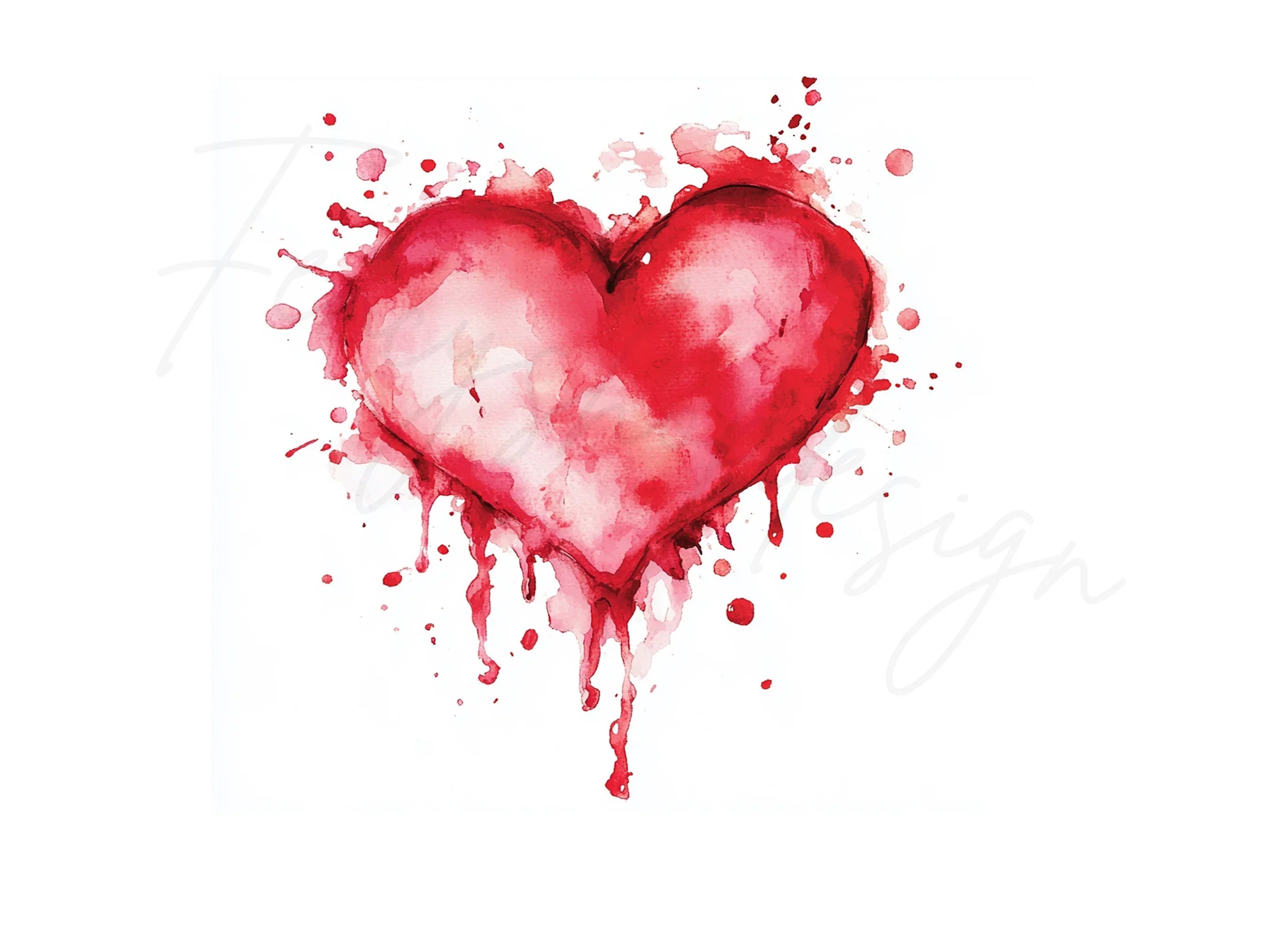 Dynamic Splash Hearts Clipart Bundle