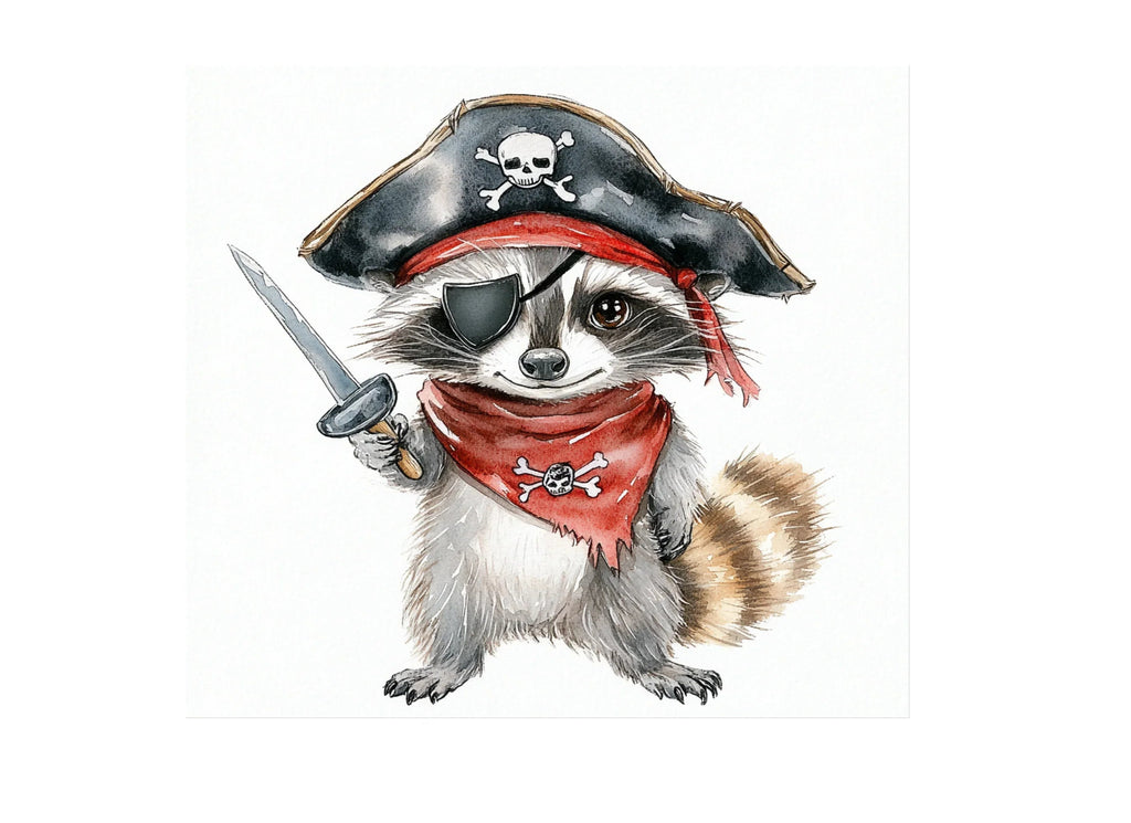 Raccoon Pirate with Sword Clipart Bundle