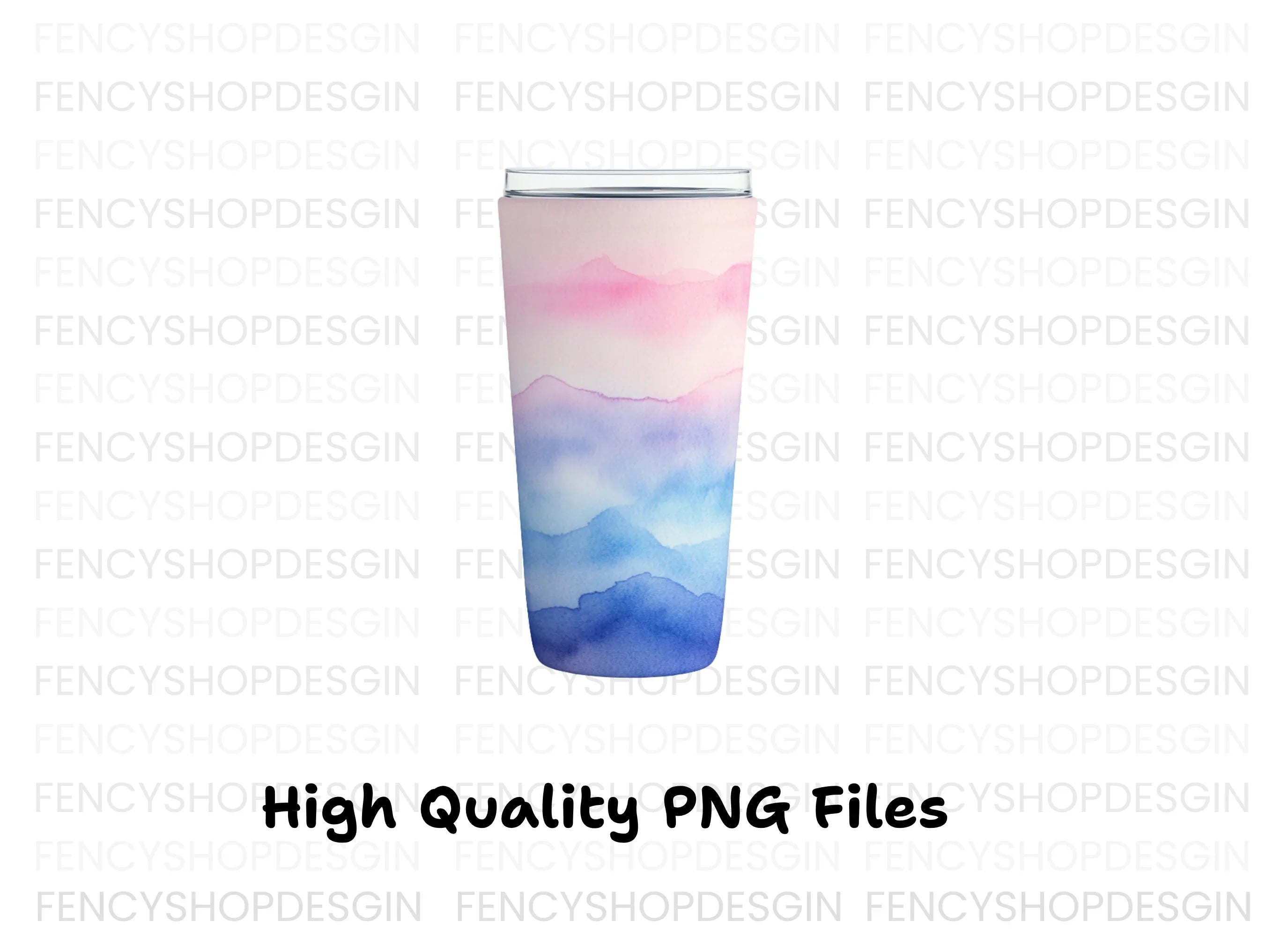 Pink and Blue Tumbler Clipart Bundle